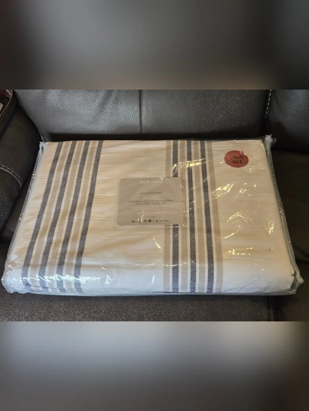 INUP Home 100% Cotton Duvet Cover Set King Duvet With 2 Shams